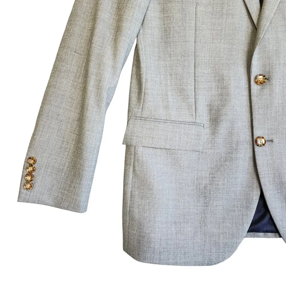 J Crew Factory Mens Classic Fit Thompson Wool Blazer Jacket Size 40L Gray Career